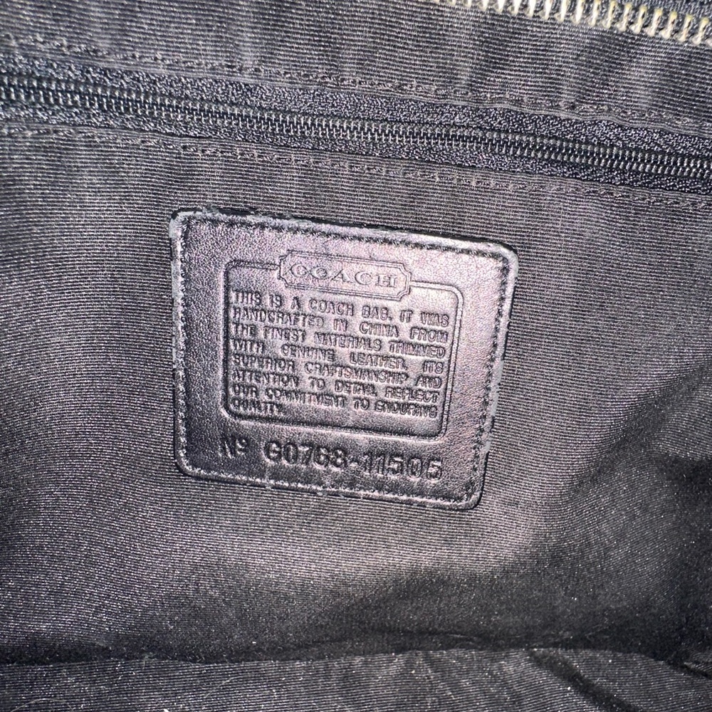 Coach Black Signature Jacquard Studded Patent Leather Tote Shoulder Bag Purse ✨ - Picture 5 of 7